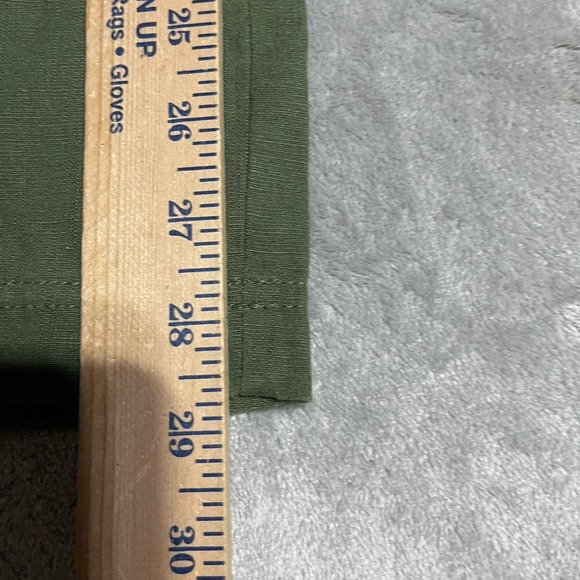 J Crew Pants Womens Medium Tall Green Linen Blend Straight Leg Boho Beach Crop - Picture 2 of 6